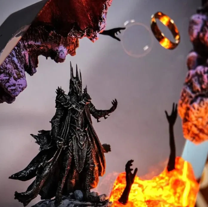 Orta Dünya Gece Lambası — Sauron & Tek Yüzük | Epoksi Reçine LED