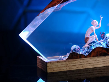 Orta Dünya Gece Lambası — Gollum & Tek Yüzük | Epoksi Reçine LED